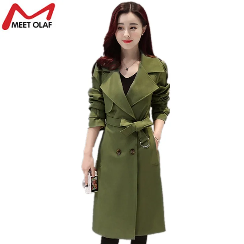 Longue Nouvelles Dames Automne Mince 2017 Abrigos vent Tranchée wine khaki dark Femmes army Femelle Red Beige Y1095 Qualité Pardessus Blue Casaco Manteau Haute Occasionnel Coupe Feminino Green qwxE8E0AvO