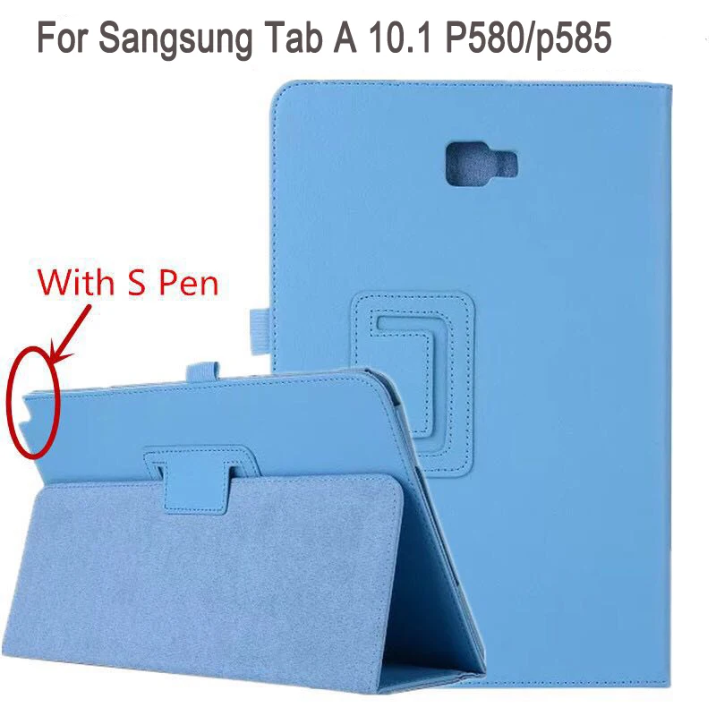 Для samsung Galaxy Tab A6 10 1 P580 P585 S ручка версия из искусственной кожи Smart Case retina подставка