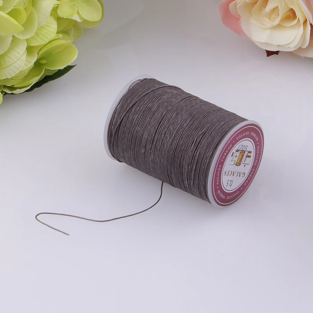 142 Yards 0.5mm Round Polyester Waxed Thread Cord Leather Sewing Hand Stitching Jewelry Craft
