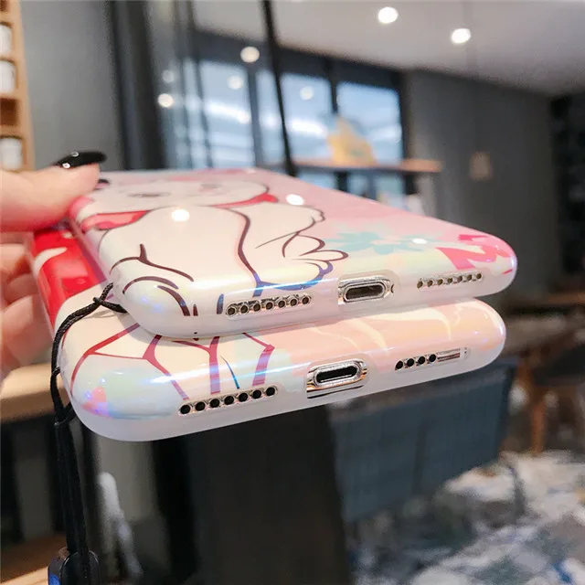 Мультяшный чехол для телефона Marie Cat для iphone Xs MAX XR X 6 6s 7 8 plus Disneys Русалка Принцесса Силиконовая задняя крышка с шейным шнурком