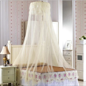 

Elegant Round Lace Insect Bed Canopy for 1/1.2/1.35/1.5m Bed Hung Dome Mosquito Net Home Outdoor Travel Bedding Netting Curtain