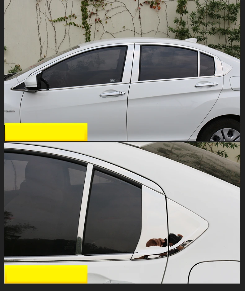 Для Honda City 2014 2018 Высококачественная Автомобильная оконная обшивка из нержавеющей