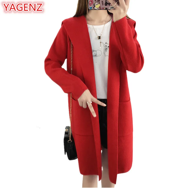 #Special Offers YAGENZ Autumn Winter New Women Hooded Long Section Knitting Sweater Cardigan Coat Fashion Women Clothing Loose Knitting Tops 526 #Special Offers YAGENZ Autumn Winter New Women Hooded Long Section Knitting Sweater Cardigan Coat Fashion Women Clothing Loose Knitting Tops 526