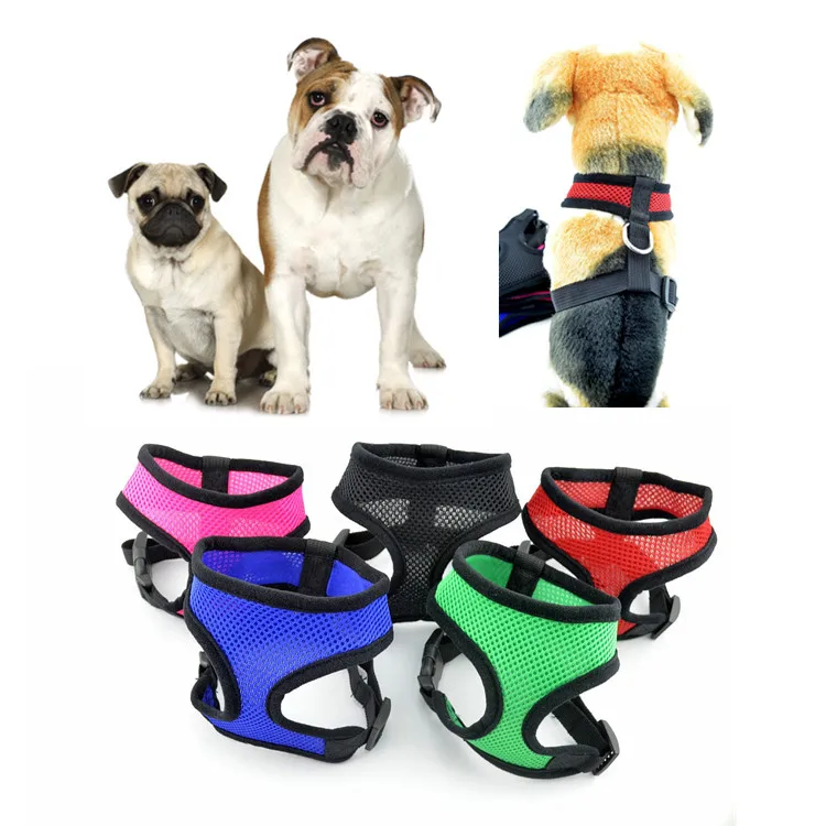 Hot Sale Multicolor Nylon Mesh Adjustable Puppy Dog Vest Harness Cat