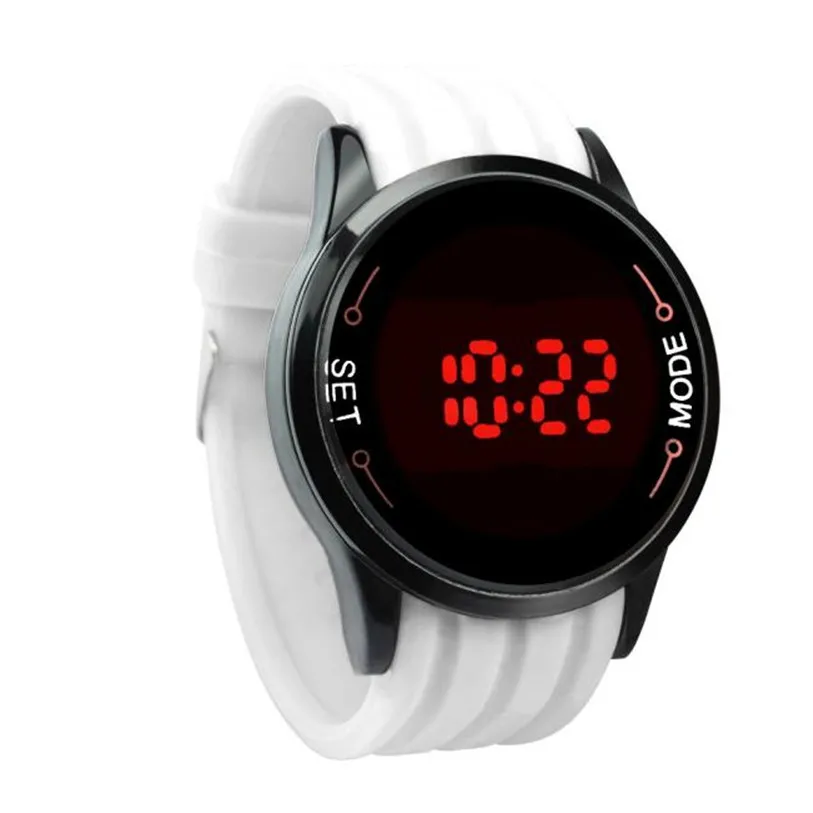 Модные водонепроницаемые мужские часы светодиодный сенсорный экран дата Силиконовые наручные черные часы montre homme Часы stainle stee au4