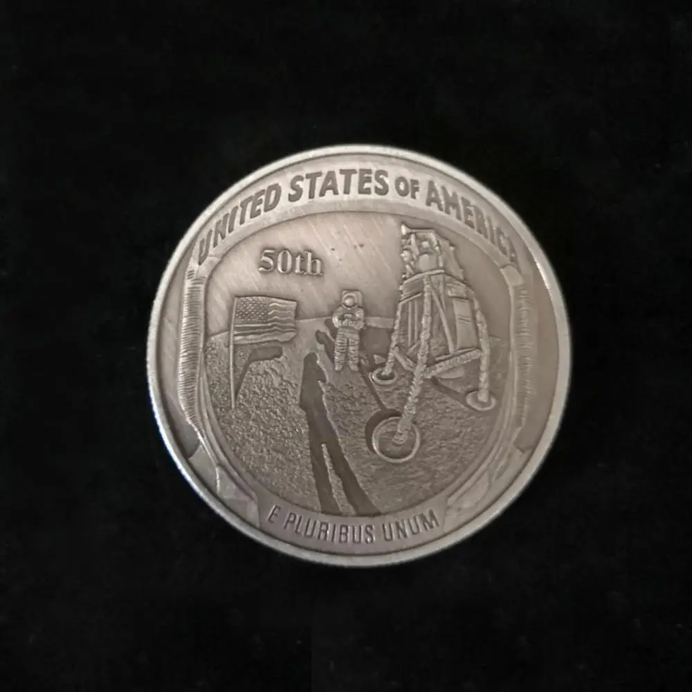 50th Anniversary of Moon Landings 999.9 Silver Plated Commemorative Coin