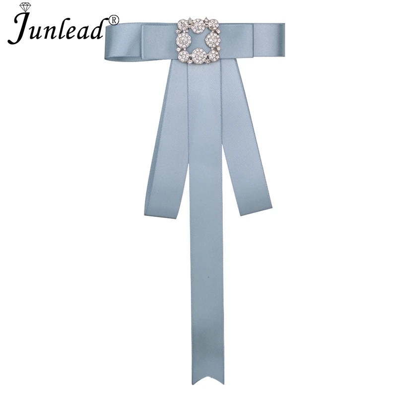 

Junlead New Trendy elegant Buckle Fashion Collar Bowknot ribbon brooch black fabric Clip Bow Brooch and Pin for Women Jewelry