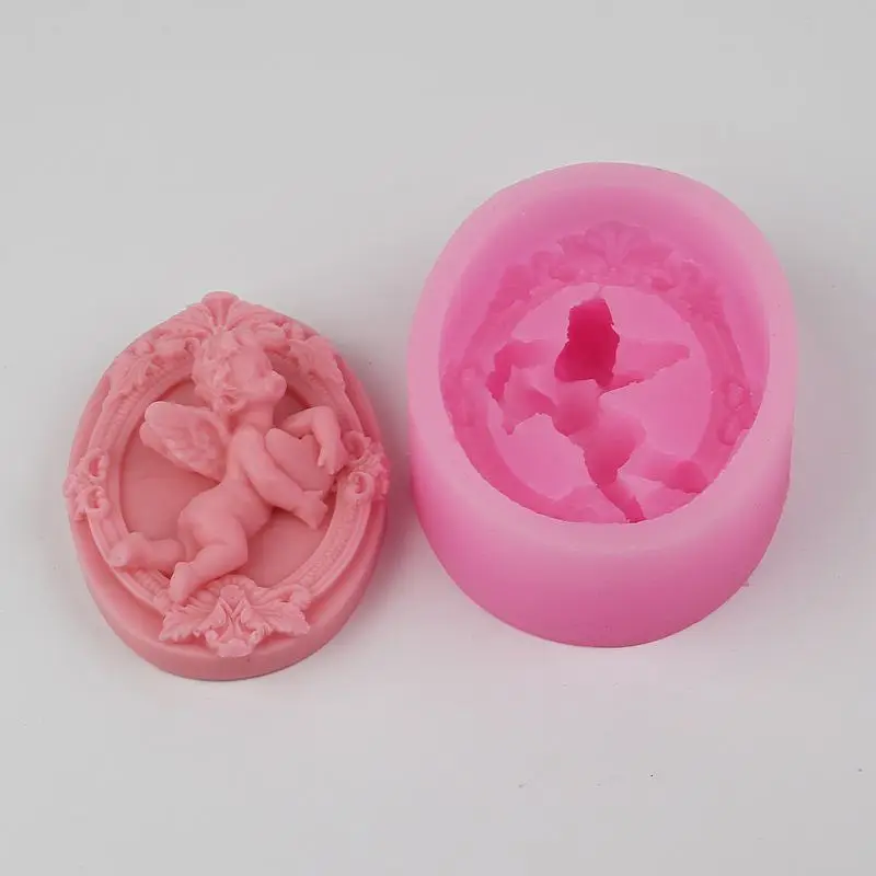 

LOVE Wedding Decoration Gift Mold 3d Plaster Craft Soap Making Silicone Molds Oval Round Shape Angel Heart Soap mold