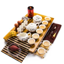 Китайский кунг-фу чайный сервиз, кружка для вина чайная чашка Tureen Infuser китайская чайная церемония с Gaiwan Chahai чайный столик A020-10