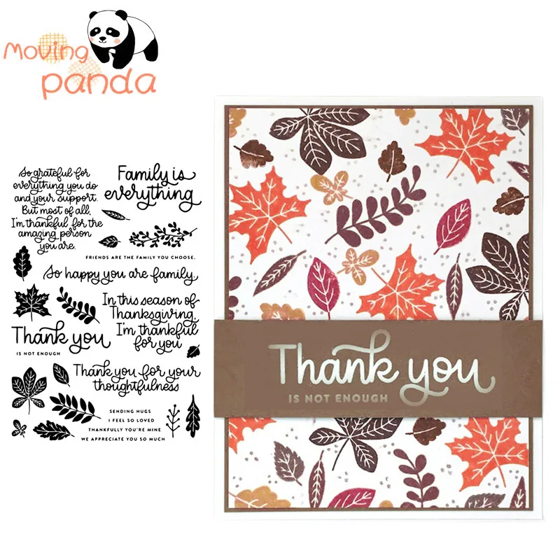 

THANKS AND LEAVES Transparent Clear Silicone Stamp/Seal for DIY scrapbooking/photo album Decorative clear stamp sheets