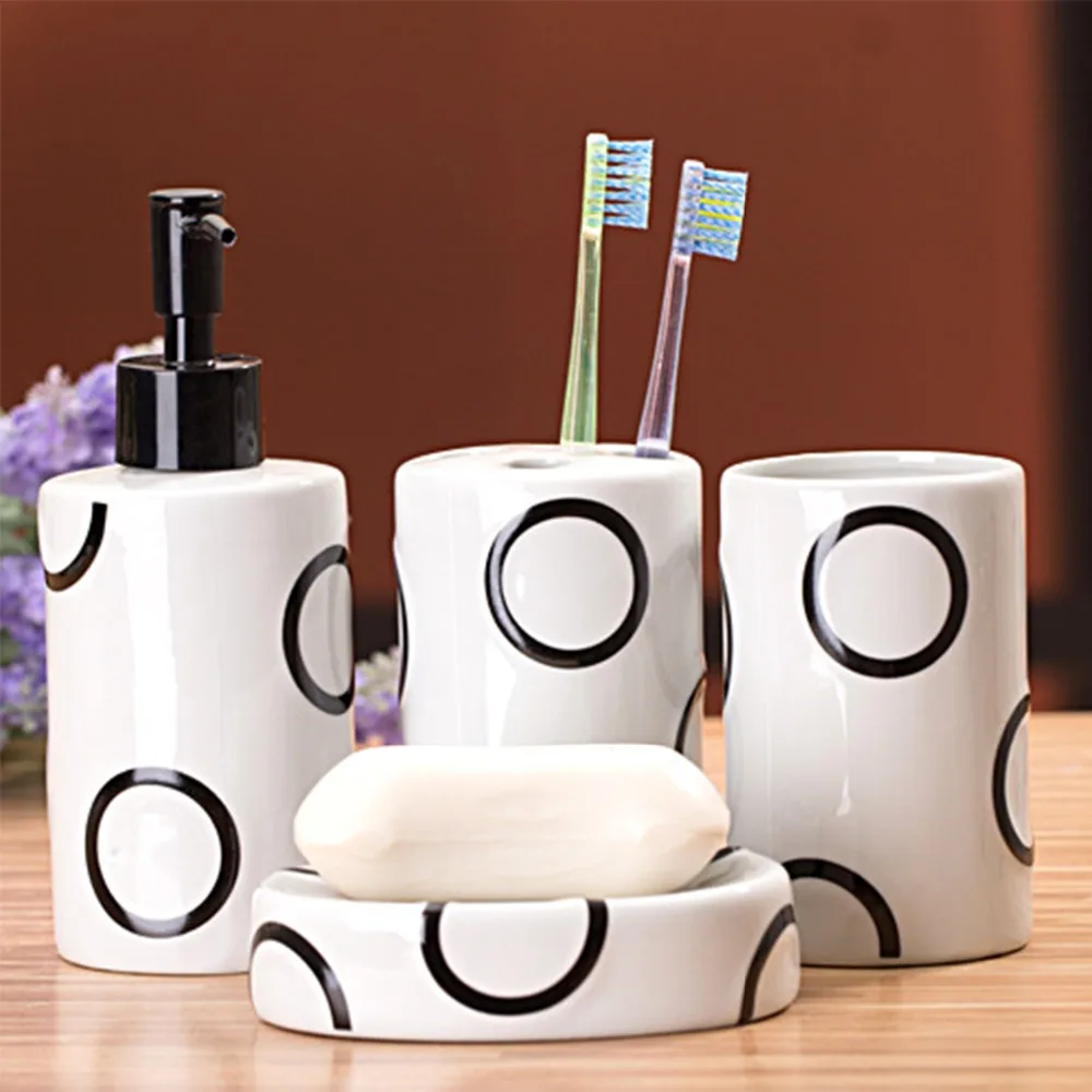4pcs Bathroom Sets ToothBrush Holder Wash Gargle Suit Creative Bathroom
