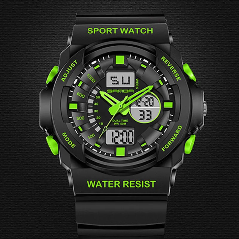 Splendid New Sport Waterproof 30 bar Mens LCD Digital Analog Quartz Date Alarm Wrist Watch Masculino Reloje Drop Ship