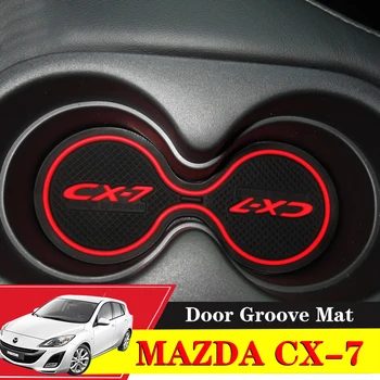 

16pcs Anti-slip Non-slip Rubber Decorative Cup Holder Sticker Car Gate Slot Pad Door Groove Mat For MAZDA CX-7 CX7 CX 7 Styling