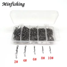 Minfishing 250 шт./лот Rolling поворотный MS+ YDL рыболовный поворотный с итальянской защелкой Размер 2 4 6 8 10# приспособления для рыбалки снасти