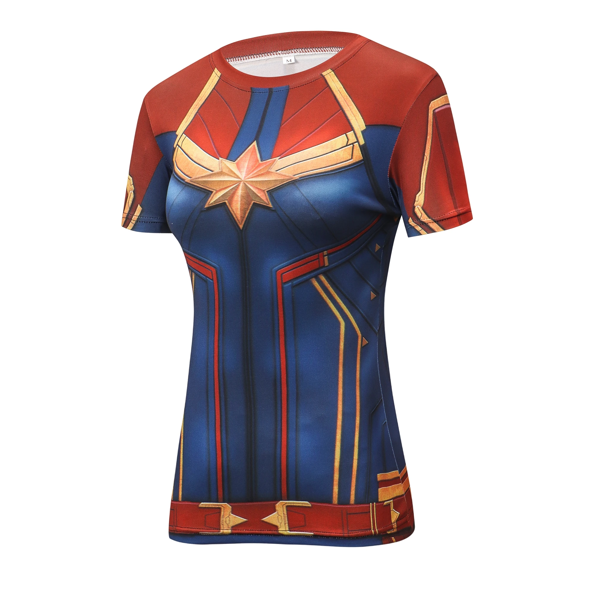 Avengers 4 Endgame 3D Printed Captain Marvel T-Shirt Women Compression Short Sleeve T-Shirt Women Cosplay Costume For Female image 2