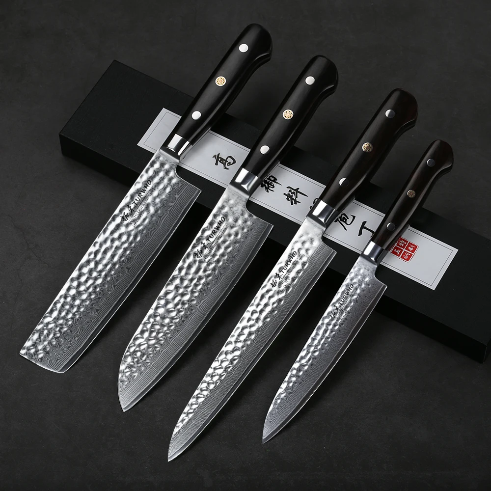 Набор кухонных ножей TURWHO набор из 67 слоев дамасская сталь японские ножи Nakiri Santoku
