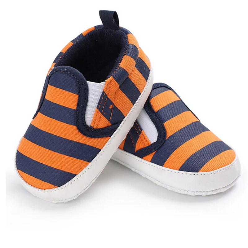 Новая Брендовая детская обувь для новорожденных мальчиков и девочек с мягкой подошвой, повседневная обувь для малышей, обувь в полоску для детей 0-18 месяцев
