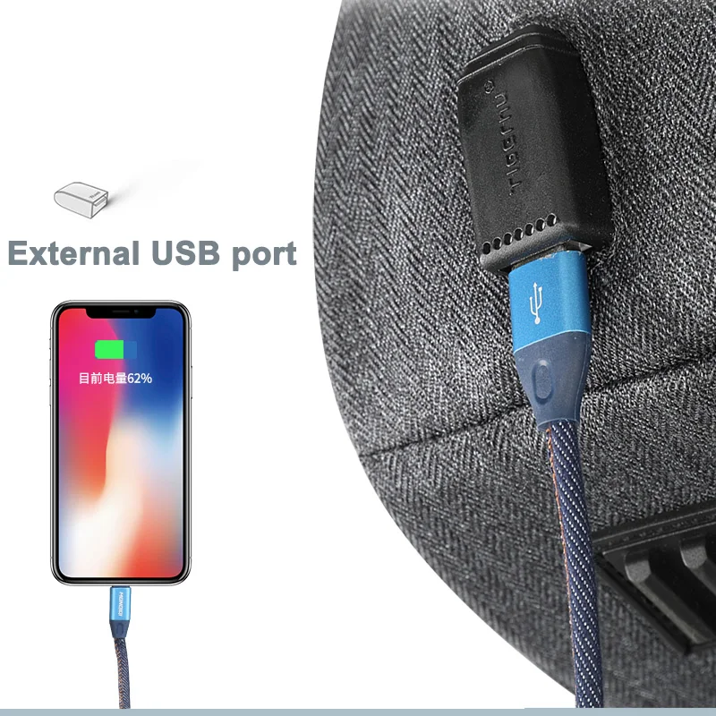 Tigernu водонепроницаемый рюкзак с плечевым ремнем для мужчин женщин USB зарядка Mochila