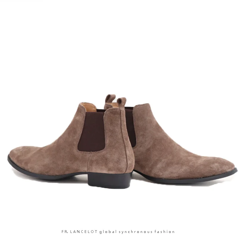 suede heeled chelsea boots