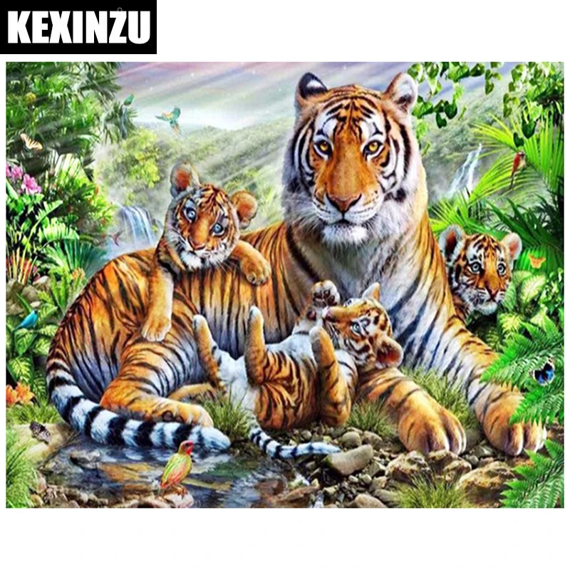 

full 5D Square/Round drill diamond painting-tiger-Cross Stitch Rhinestone Diamond embroidery mosaic Wedding decoration
