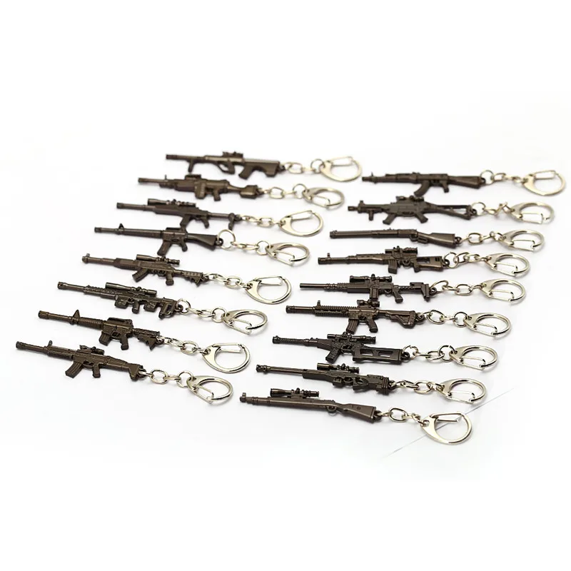 

HSIC New 2019 PUBG FPS Game Player Unknown's Battle Grounds 3D Keychain Car Bag Weapon Eat Chicken Game Tonight Men Chaveiro