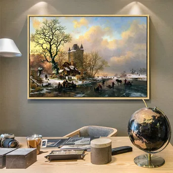 

Handmade oil paintings Skating in the Midst of Winter Reproduction Frederik Marianus Kruseman On Canvas For Home Decor