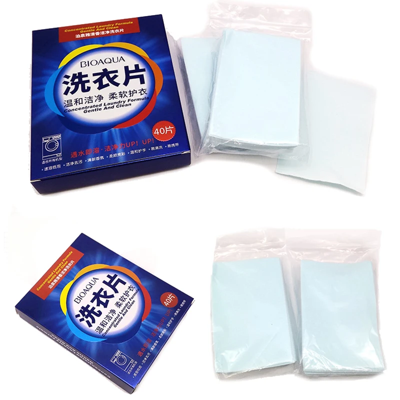 

BIOAQUA 40pcs Fragrance Clean Laundry Tablets Hand Soap Laundry Detergent Powder Soap Softener Washing Clothes Skin Care