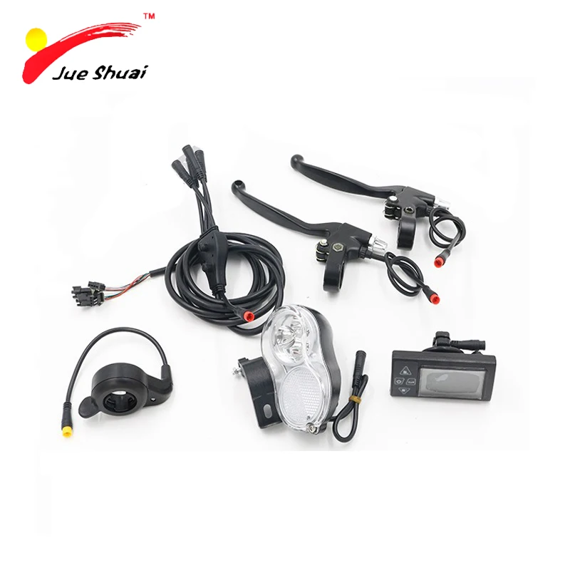 

JS 5 Parts Sets 36V 500W Electric Bicycle Conversion Kit LCD Display Front Light Throttle Brake Lever Waterproof Wire
