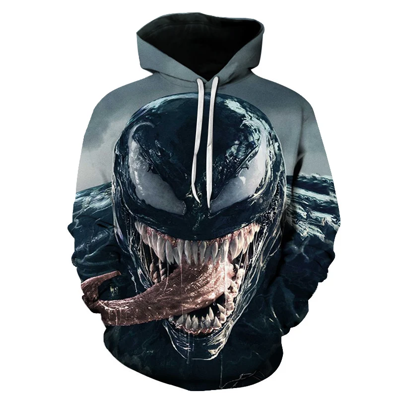 

nuevas sudaderas con capucha para hombre película Spiderman Venom villano calavera camisetas 3D estampado Sudadera con capucha/s