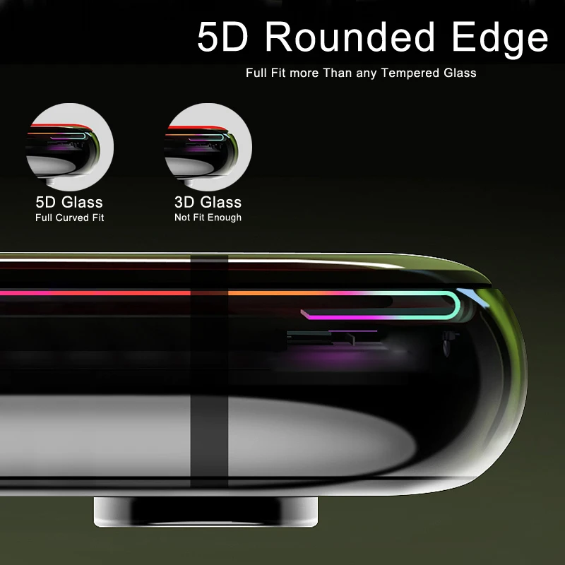 5D закаленное стекло Huawei Mate 10 Lite Стекло 9H полное покрытие изогнутое для защита