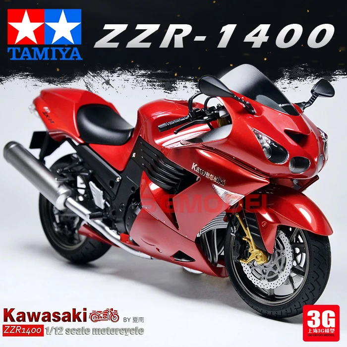 

1/12 Kawasaki ZZR1400 Motorcycle Assembling Model 14111