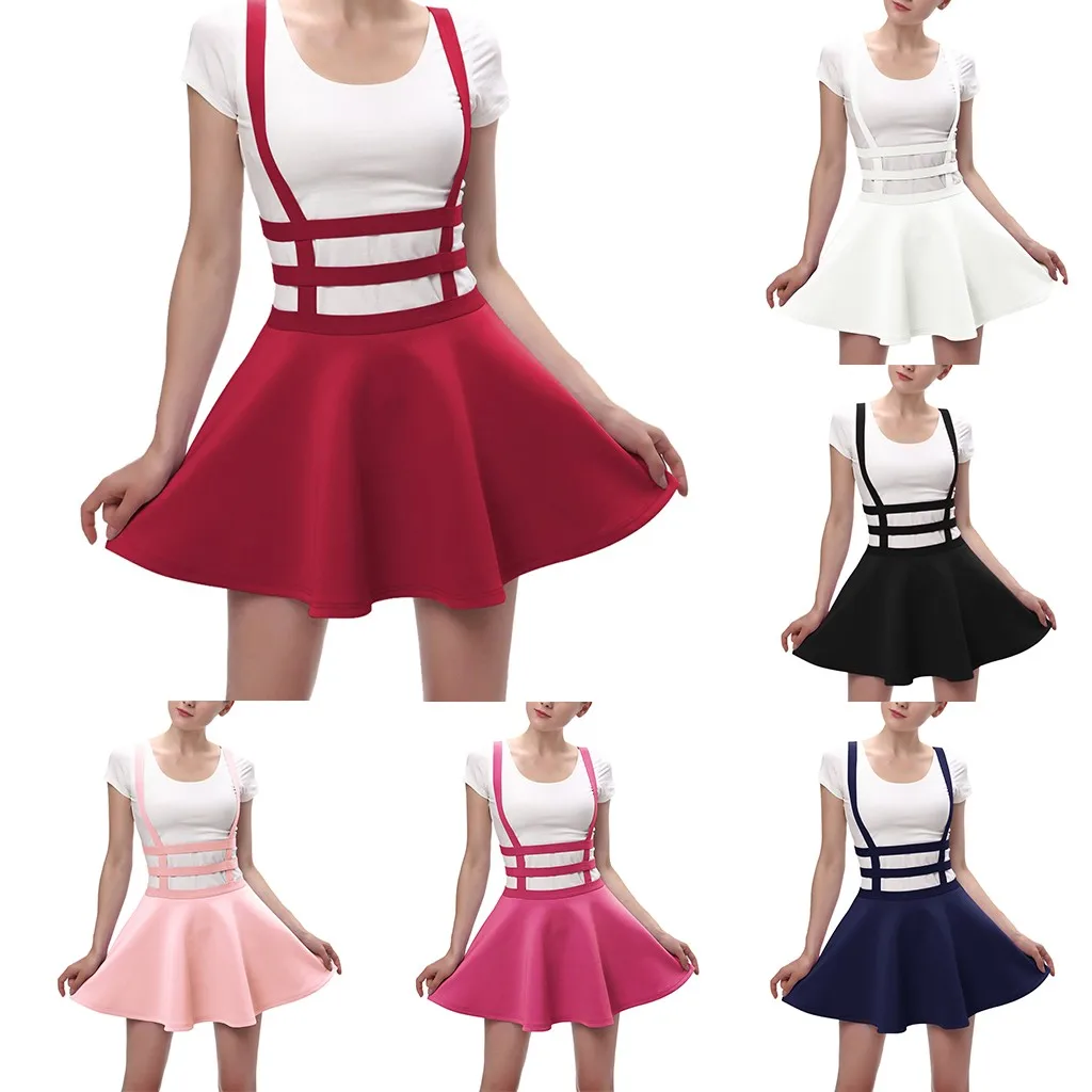 

Summer Dress Women New 2019 Fashion Cute Party Womens Pleated Short Braces Dress Fashion casual Dress Vestidos