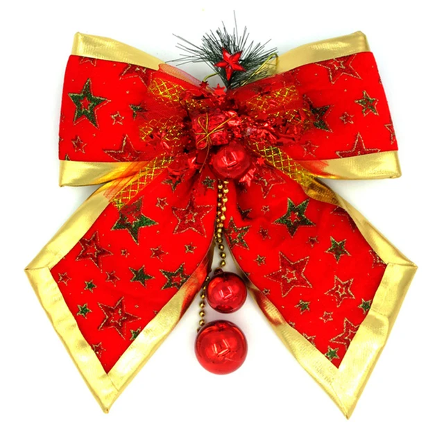 new year gold red star flower bow super large christmas tree decorations gifts home hotel shop - Large Christmas Bows new year gold red star flower bow super large christmas tree decorations gifts home hotel shop - Large Christmas Bows