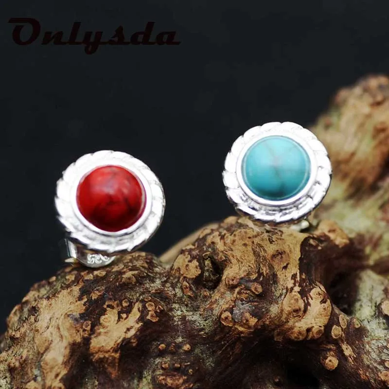 Onlysda подвеска в виде капли бирюзовые серьги для женщин мужские античные посеребренные ретро ремесло подарок для пары модные ювелирные изделия ES202