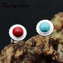 Onlysda подвеска в виде капли бирюзовые серьги для женщин мужские античные посеребренные ретро ремесло подарок для пары модные ювелирные изделия ES202