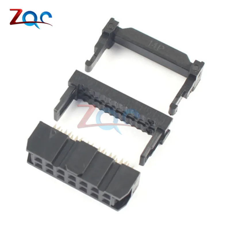 

10pcs 14Pin 2x7 2.54 Pitch IDC FC-14 Female JTAG Socket ISP Connector Flat Cable