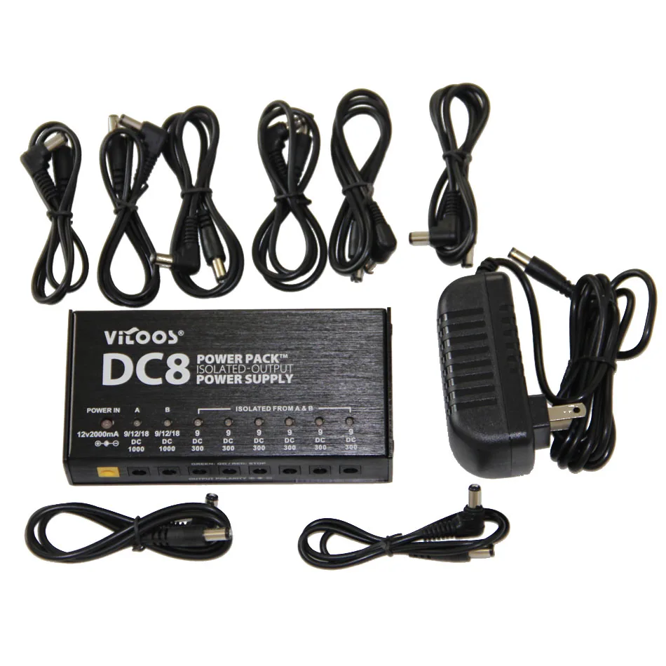 

VITOOS DC8 High Quality Guitar Effects Power Supply 8 Isolated Outputs Switching Stabilized Voltage with Anallobar
