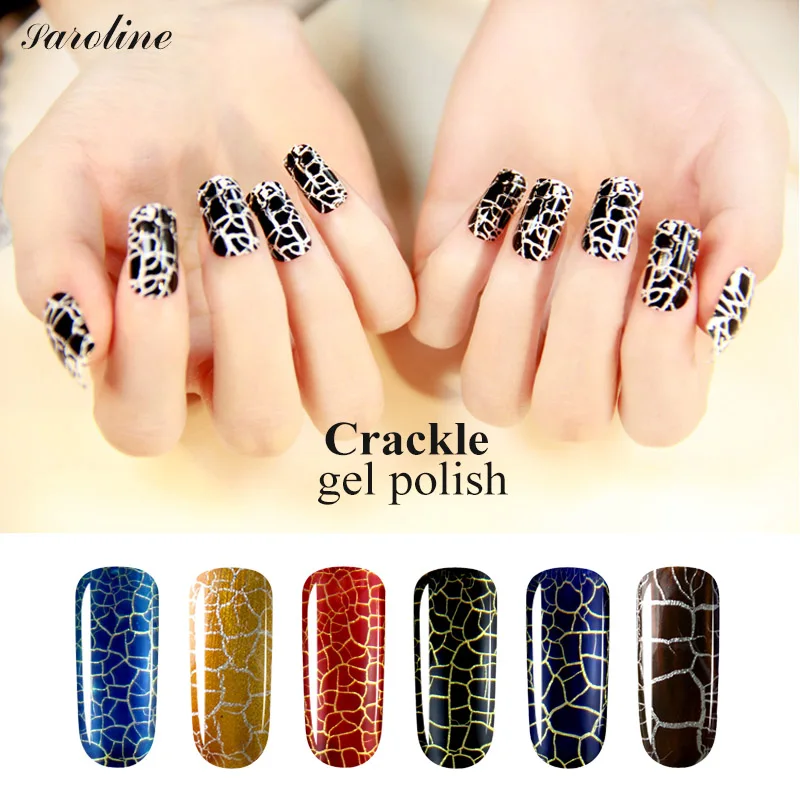 

saroline 8ml Long Lasting Crackle Crack Nail Polish UV Nail Gel Lacquer Varnish Soak Off UV LED Light Gel Polish Varnish