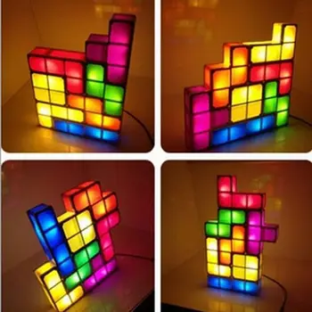 

Funny light tetris desk table led lamp premium DIY puzzle stackable game