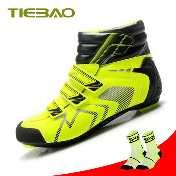 Tiebao/зимняя обувь для велоспорта; zapatillas ciclismo carretera; Нейлоновая подошва; теплые велосипедные кроссовки; самоблокирующиеся зимние ботинки для велоспорта - Цвет: socks for 1686 G