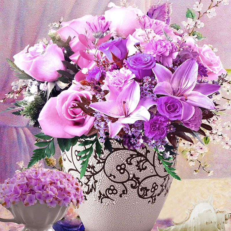 5D DIY diamond embroidery Full Round Diamond Painting Cross Stitch Flower Mosaic Home Decoration GIFT Needlework | Дом и сад