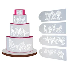 4 шт./компл. Пластик шаблон формы для выпечки инструмент принцессы нарядное кружевное платье для маленьких девочек; Кекс печенье трафарет для мастики торт трафарет набор гель-лаков