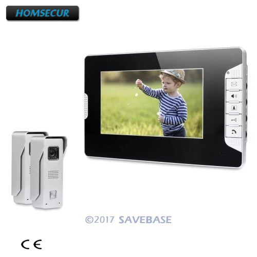 

HOMSECUR 7inch Wired Video Door Intercom System Electric Lock Supported for Home Security