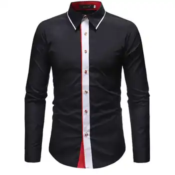 

Men Shirts Europe Size New Arrivals Slim Fit Male Shirt Solid Long Sleeve British Style Cotton Men's Shirt