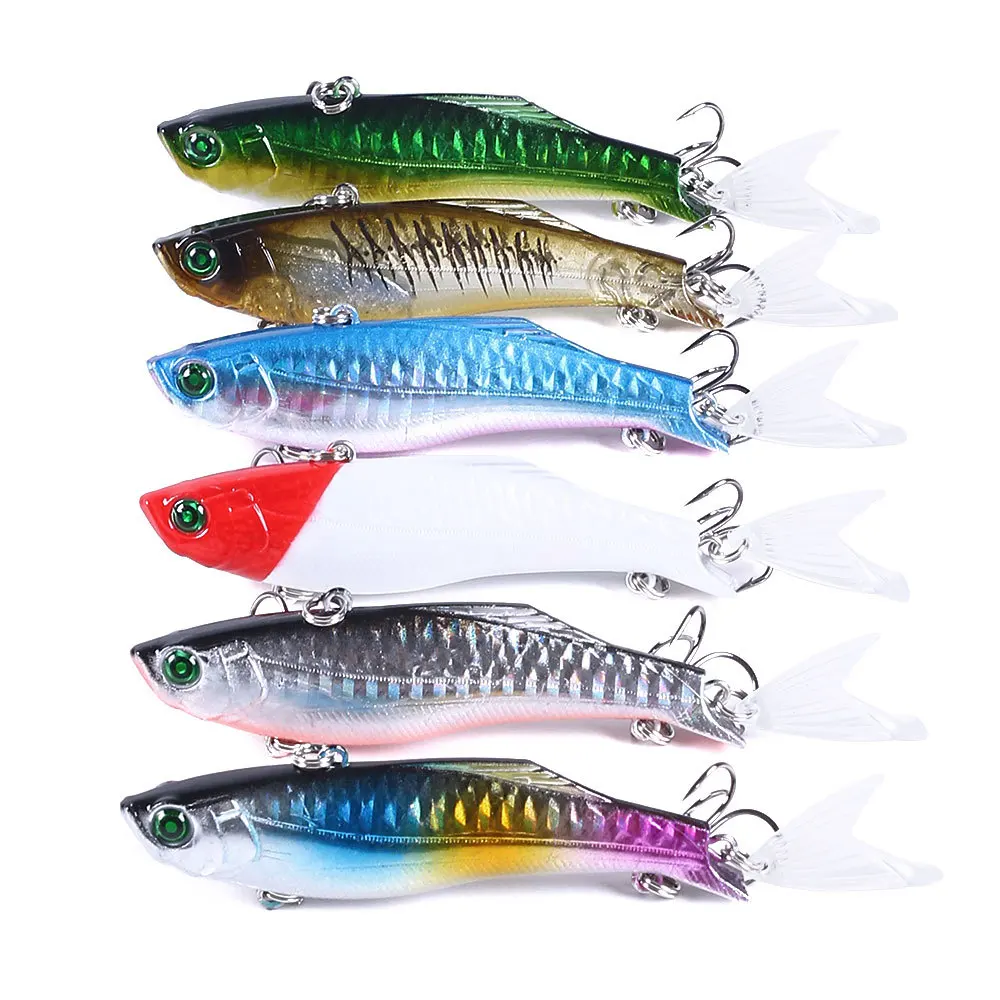 

6Pcs VIB Fishing Bait 8CM 22.7G Vibration Vibe Rattle Hooks Winter Fishing Lure Isca Artificial Bait Wobber Fishing Lure