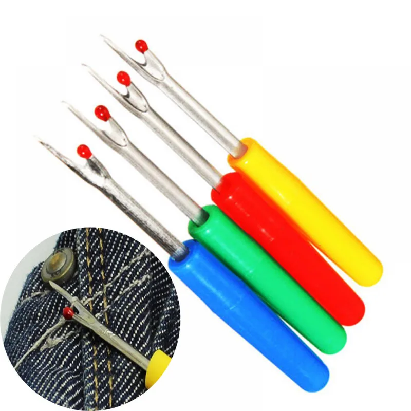 

4Pcs/lot Steel Plastic Handle Craft Thread Cutter Seam Ripper Stitch Unpicker Needle Arts Sewing Tools