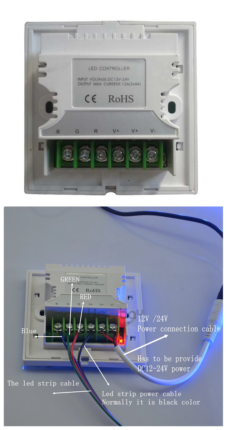 RGB светодиодный переключатель контроллер для светодиодный неон полосы света, 3CH для светодиодный полосы, DIY украшения дома освещения