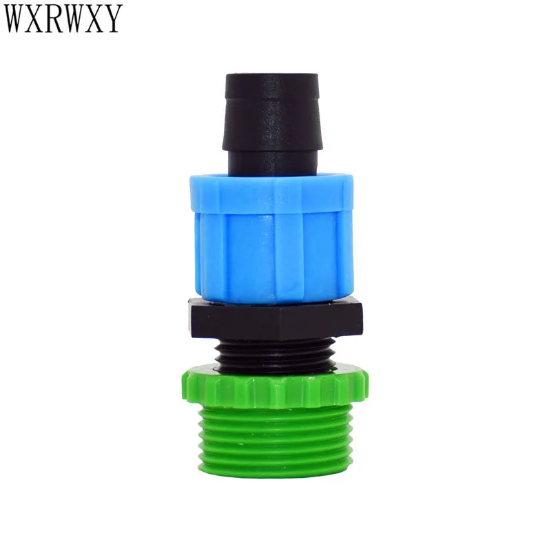

wxrwxy Garden drip tape male 3/4 to the 5/8" Connector 1/2 To 16mm drip tape adapter DN15 DN20 threaded connector 2pcs