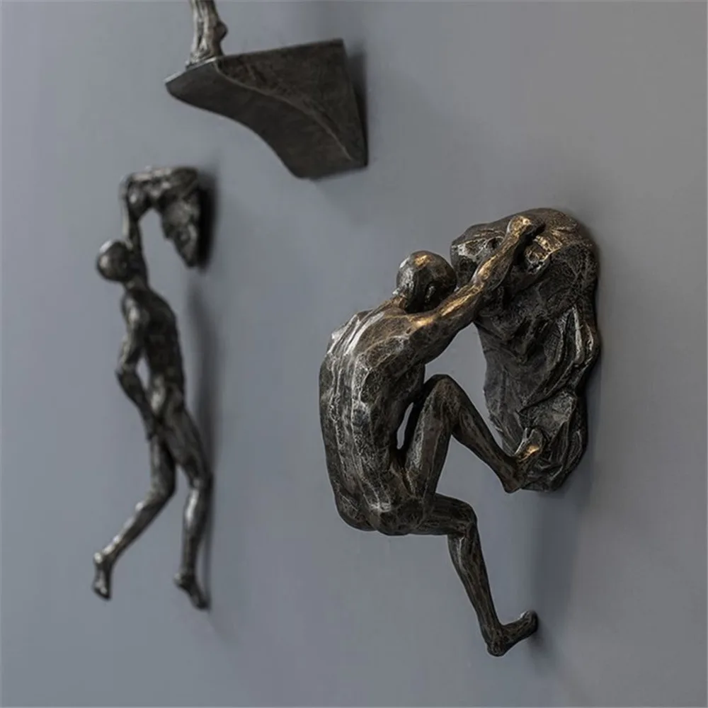 

Home Decoration Accessories Nordic Style Rock Climbing Figures Statue Shape Resin Craft Bar Coffee Shop Background Wall Pendulum