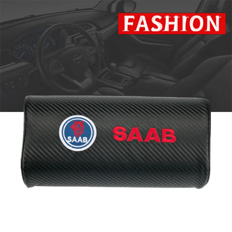 

car neck pillows both side pu leather single headrest case for Saab 9-3 9-5 900 9000 Saab 93 95 Accessories Car Styling